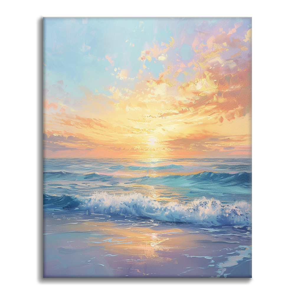 Amanecer sobre el mar - Pintar por Números