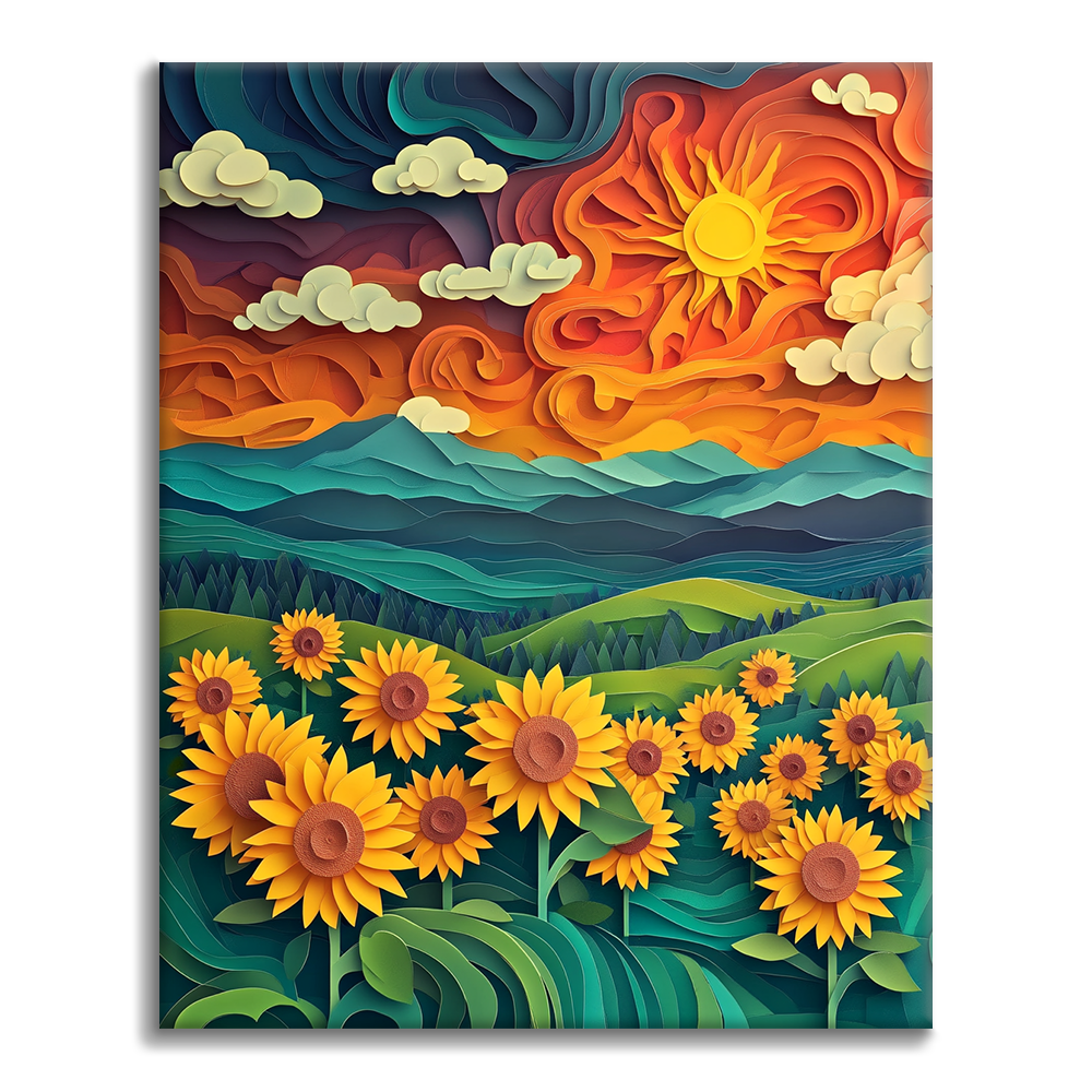Sueños de girasoles - Pintar por Números