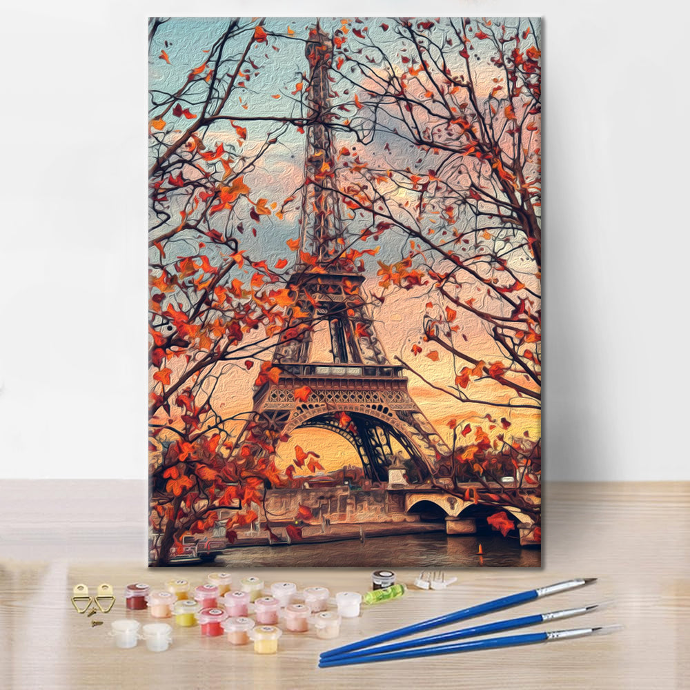 Hojas de otoño de París - Pintar por Números