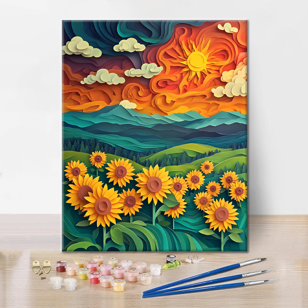 Sueños de girasoles - Pintar por Números