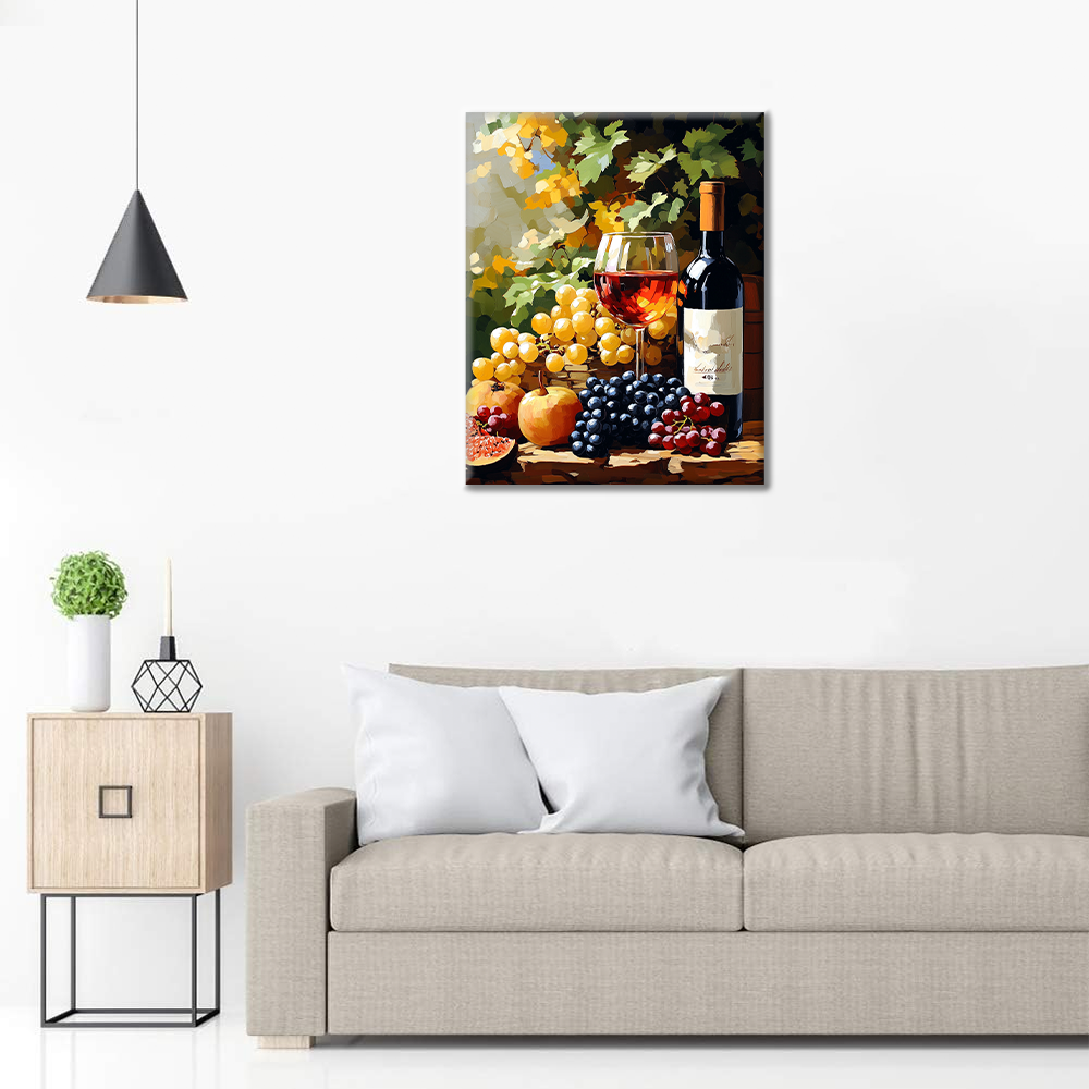 Vino Y Fruta En La Viña - Pintar por Números