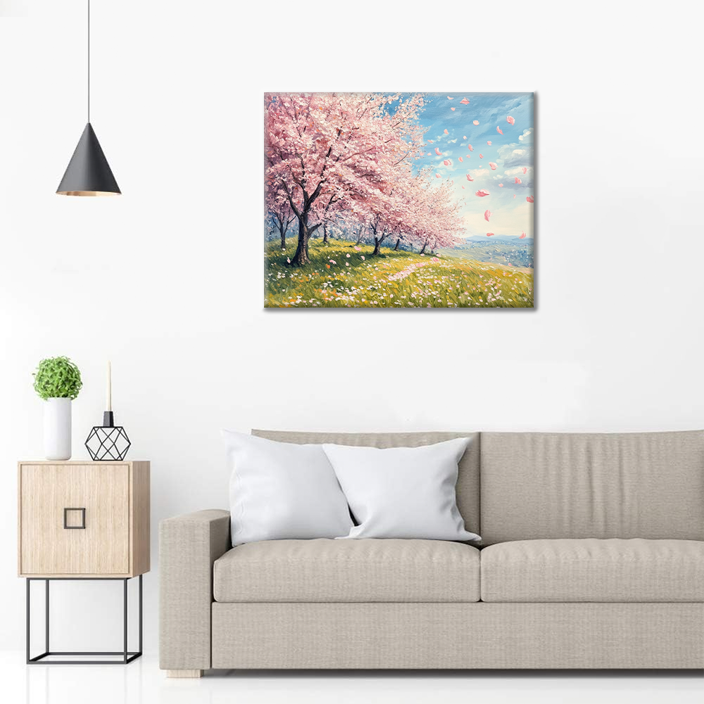 Campos De Cerezos En Flor - Pintar por Números
