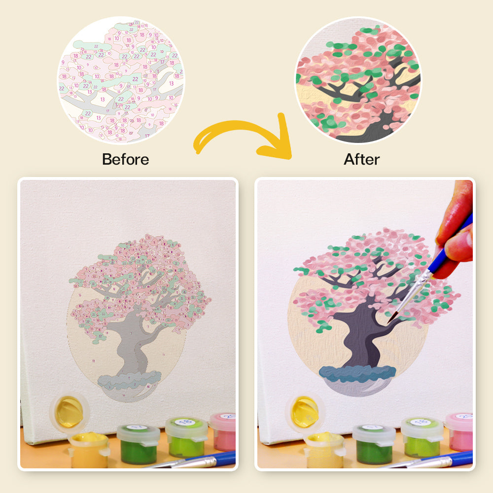 Árbol de Flores - Pintar por Números