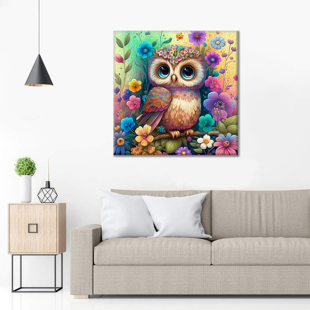 Lindo Búho Bebé Esponjoso - Pintar por Números
