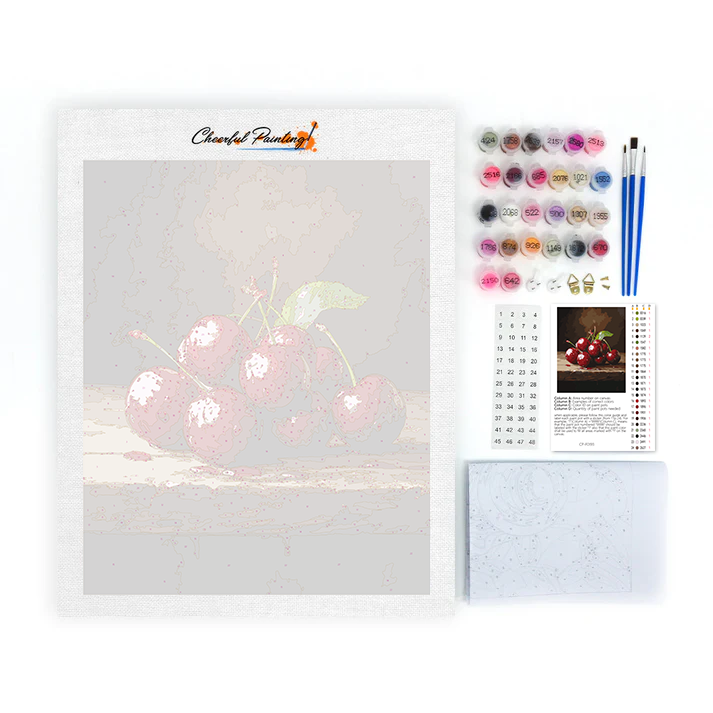Cerezas En Madera - Pintar por Números