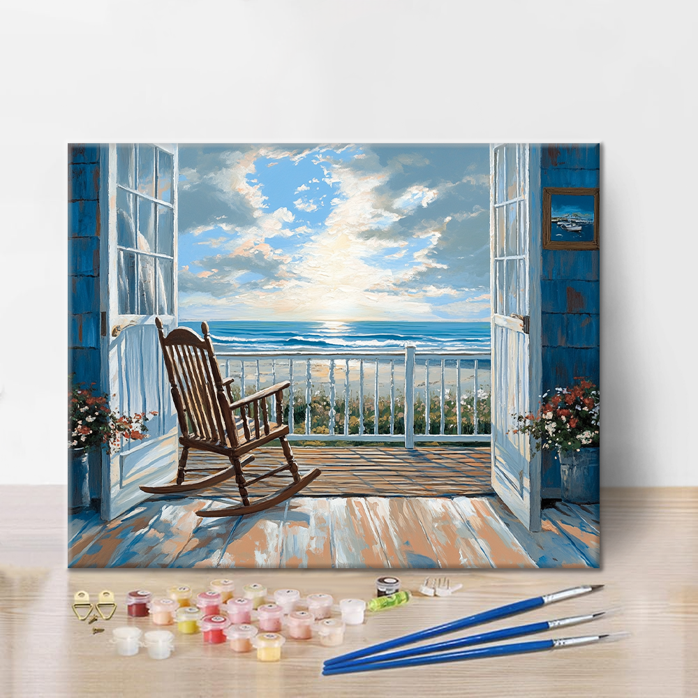 Descanso junto al mar - Pintar por números
