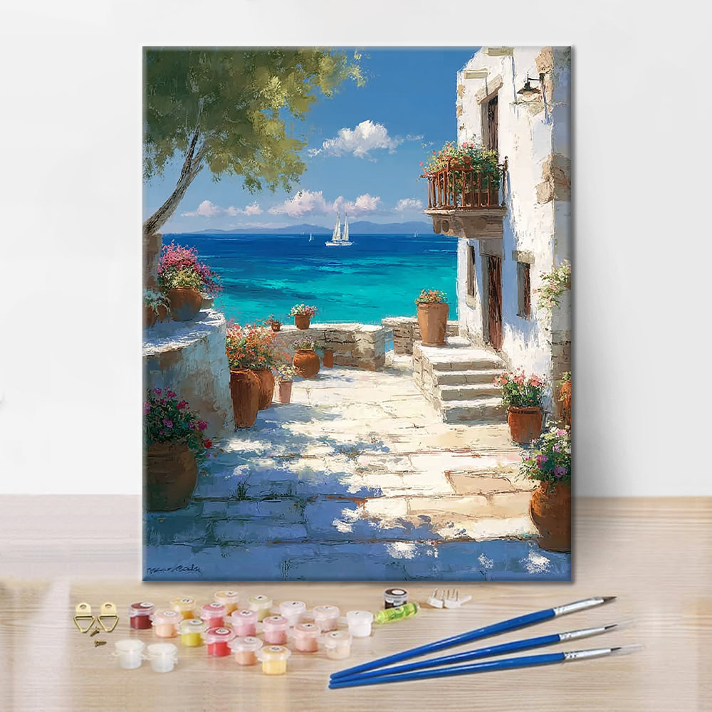 Orilla iluminada por el sol - Pintar por números