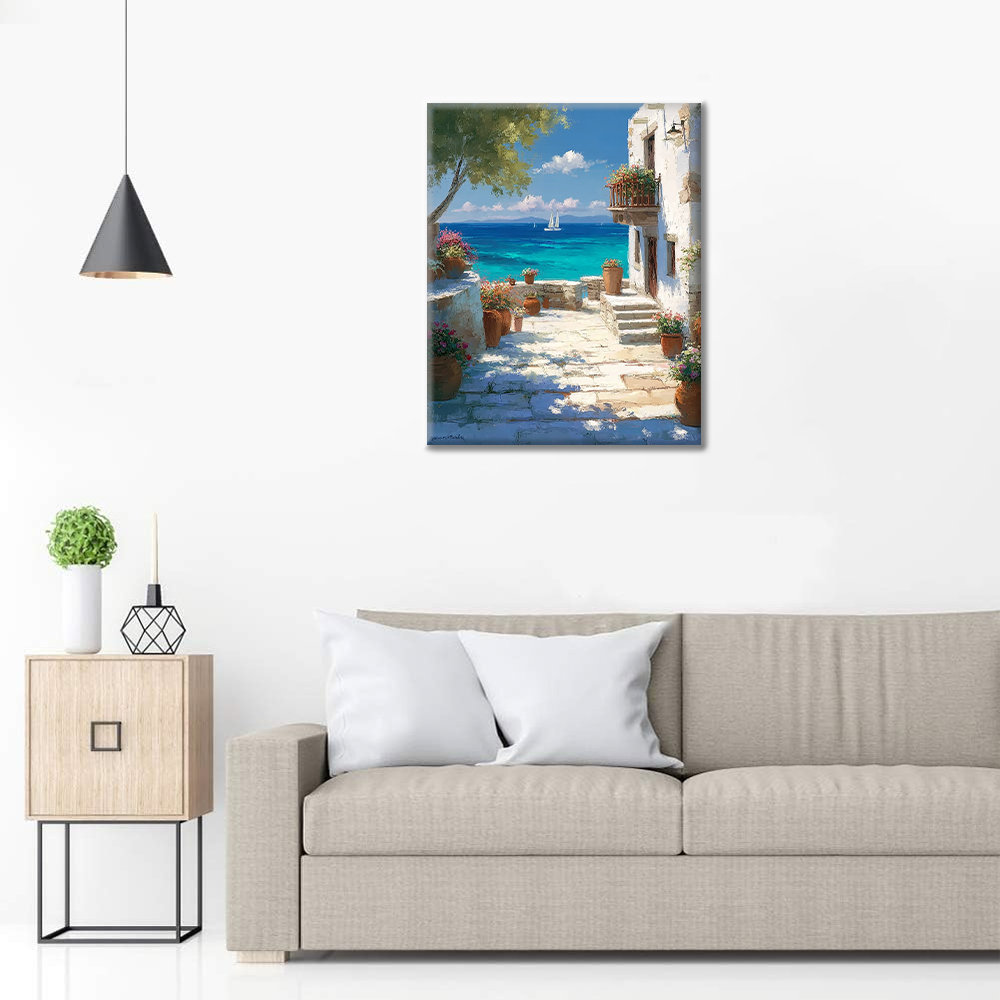 Orilla iluminada por el sol - Pintar por números