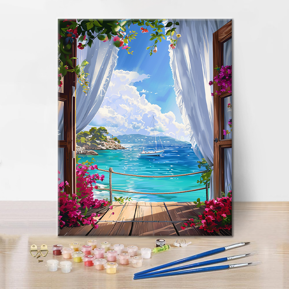 Ventana al mar - Pintar por números