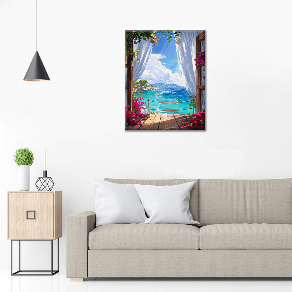 Ventana al mar - Pintar por números