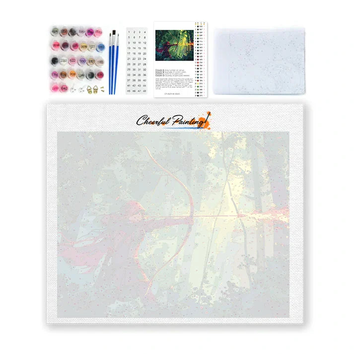 Arquero en el bosque - Pintar por números