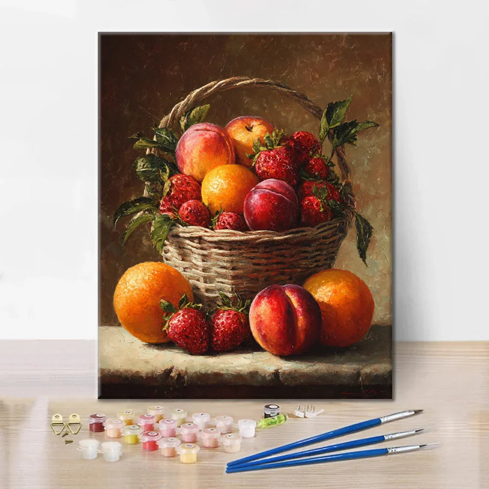 Cesta de frutas - Pintar por números