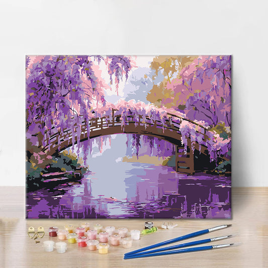 Tranquilidad de Glicinias - Pintura por Números
