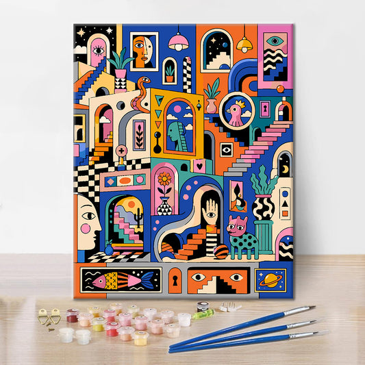 Paisaje onírico surrealista - Pintar por números
