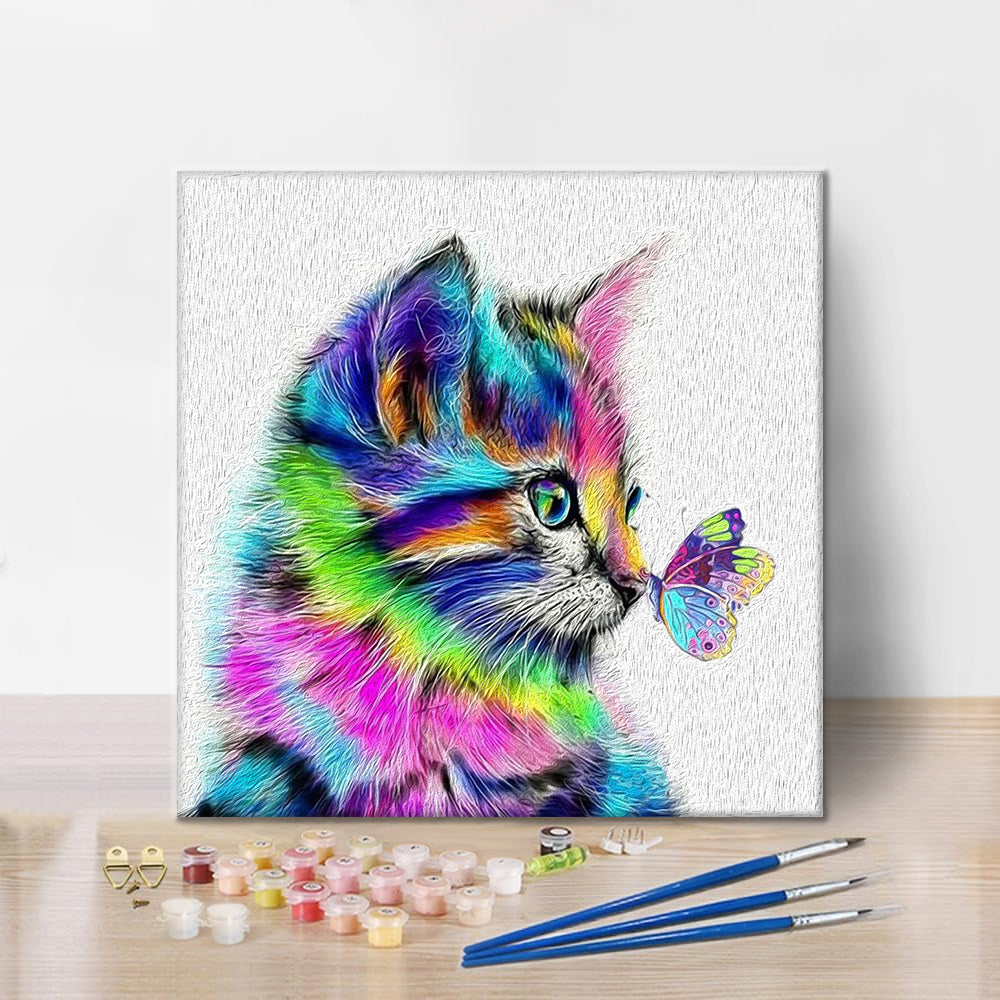 Gatos Y Mariposas - Pintar por Números