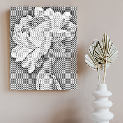 Flower & Woman - Pintura por puntos