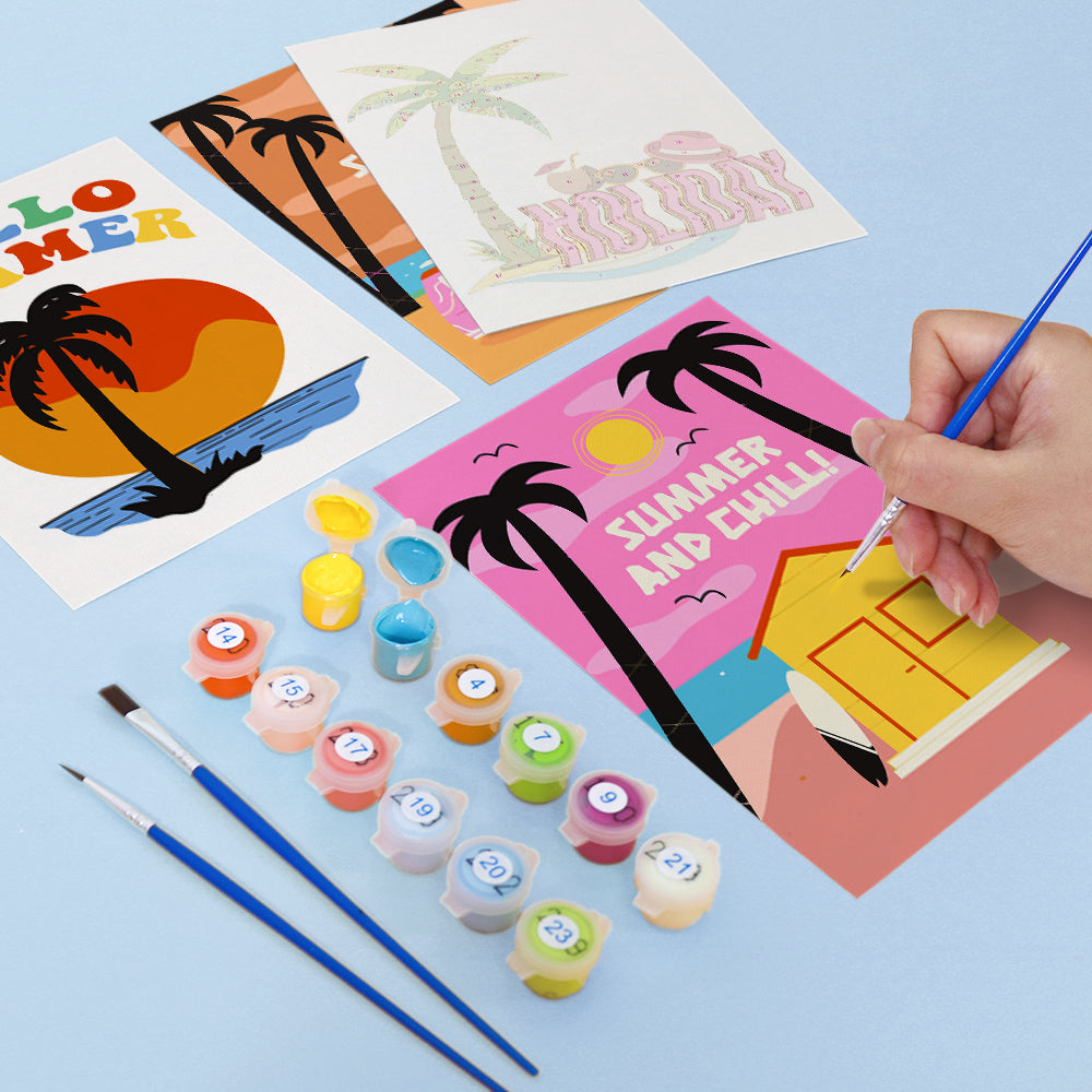 Sol y Palmeras – Pintar por números