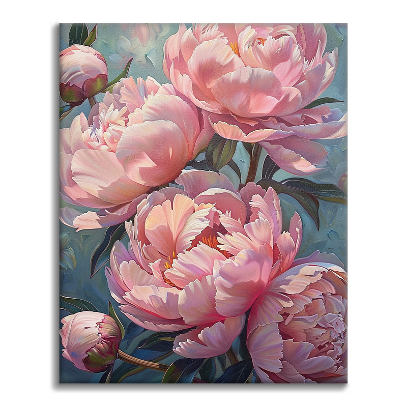 Peonías Rosas - Pintar por Números