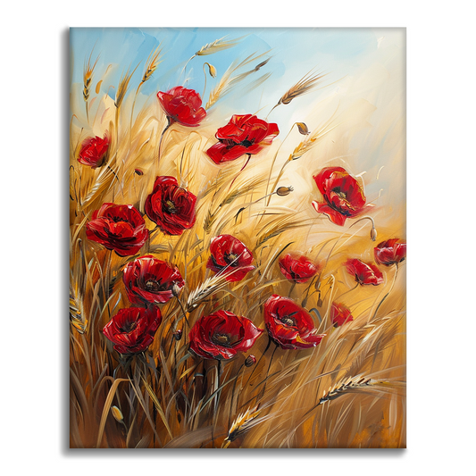 Campo De Trigo Y Flores - Pintar por Números
