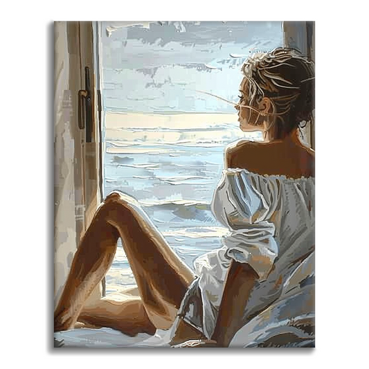 Contemplación Junto Al Mar - Pintar por Números