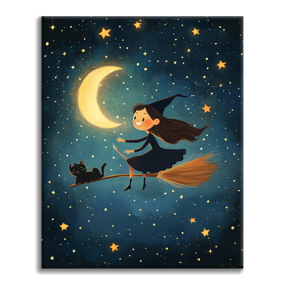 La Bruja A La Luz De La Luna - Pintar por Números