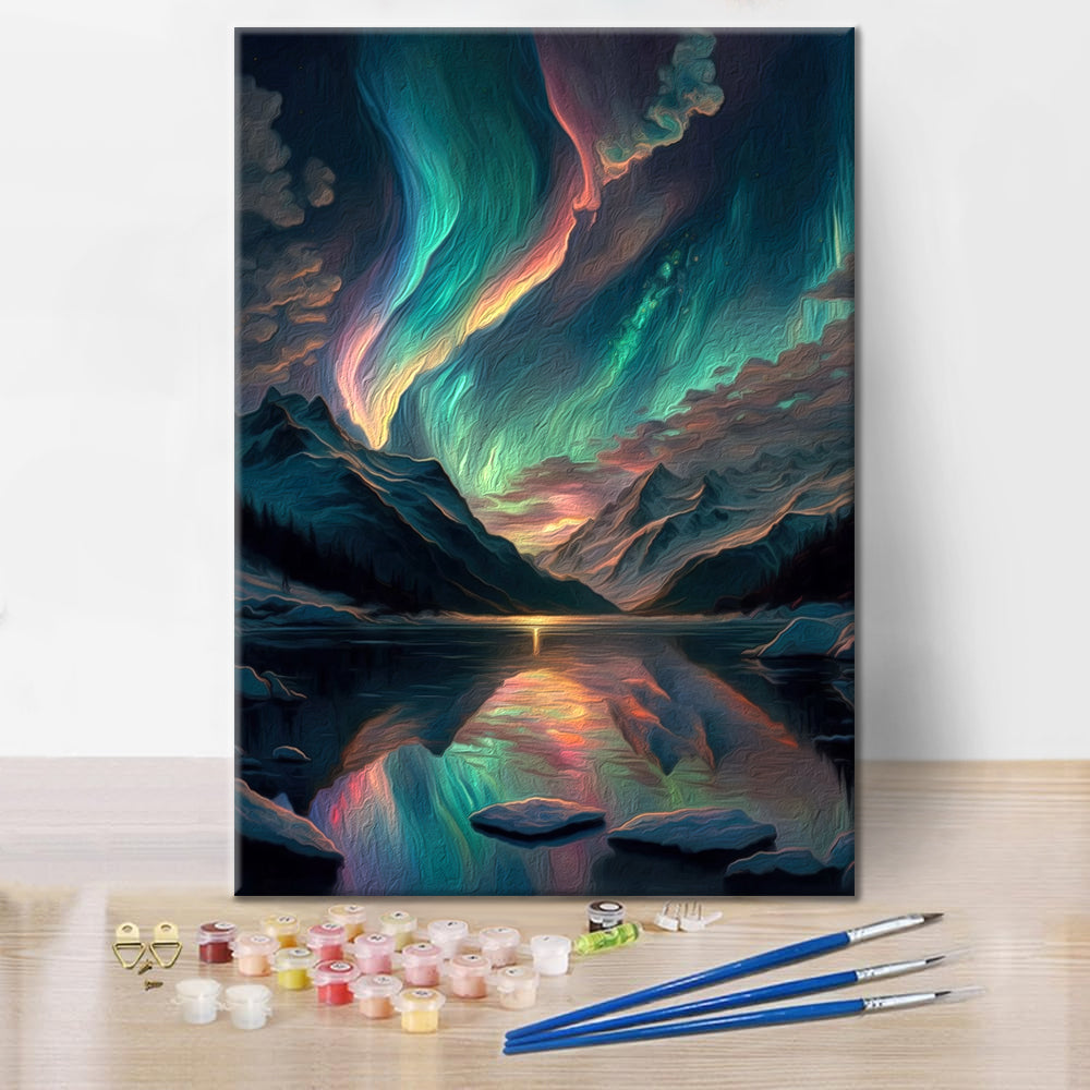Aurora Boreal Colorida - Pintar por Números