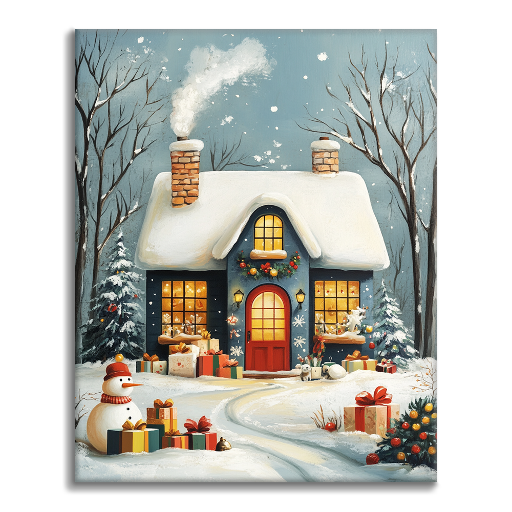 Casa De Navidad - Pintar por Números
