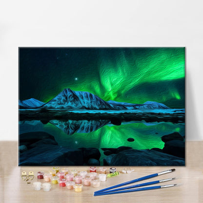 Montaña aurora - Pintar por Números