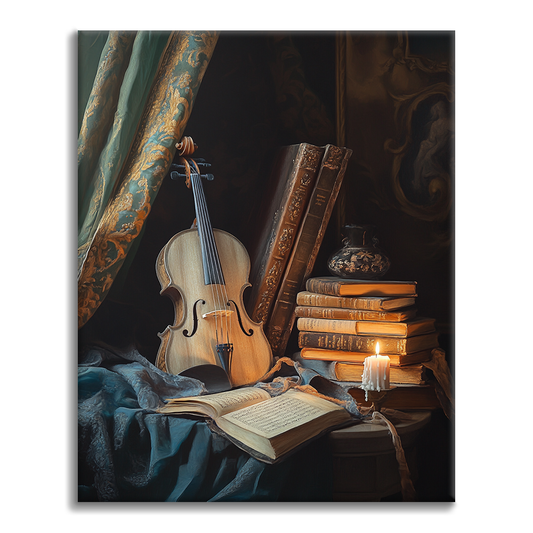 Libro Y Violín - Pintar por Números