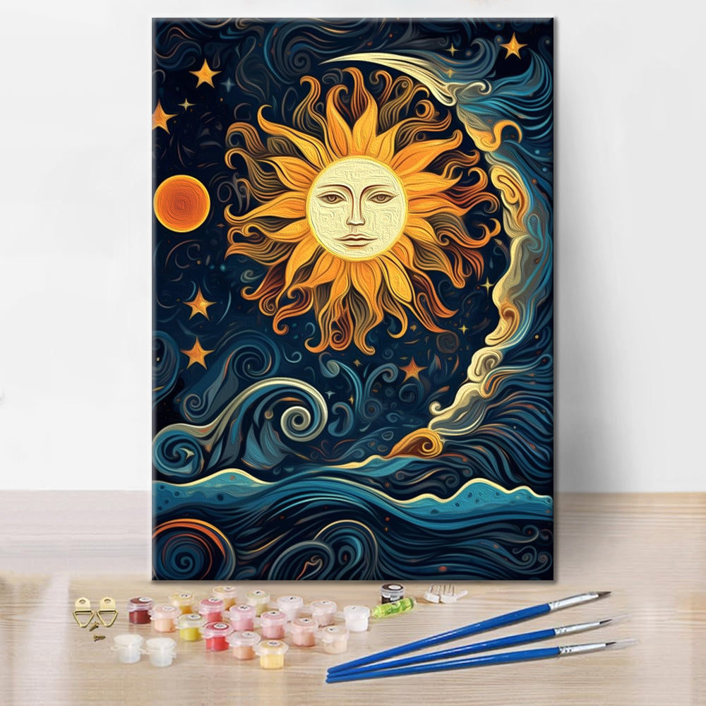 El Sol Y La Luna Bailan Juntos - Pintar por Números
