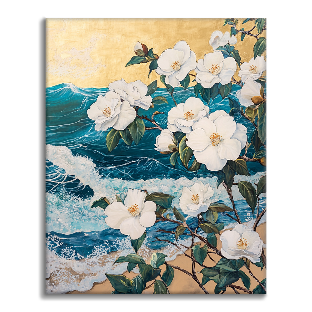 Peonías Junto Al Mar - Pintar por Números