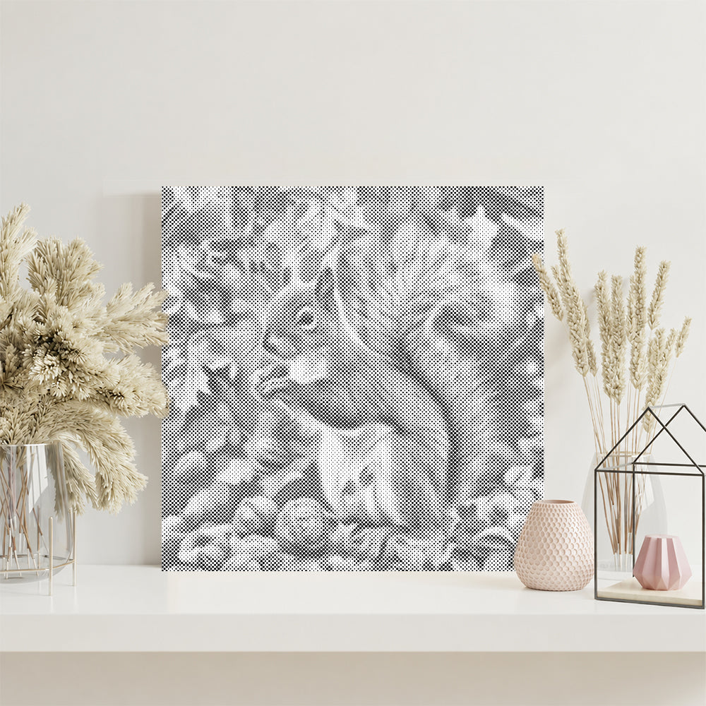 Squirrel In Autumn Leaves - Pintura por puntos