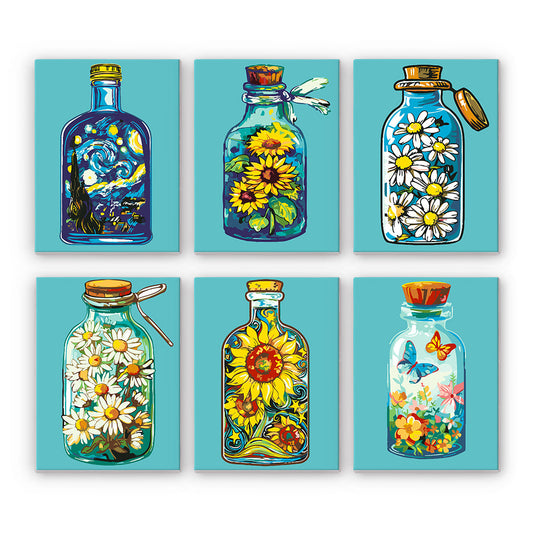 Botella Y Flores - Pintar por Números