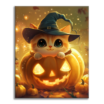 Gatito Calabaza - Pintar por Números