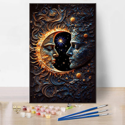 Armonía Celestial Sol Y Luna Solar - Pintar por Números