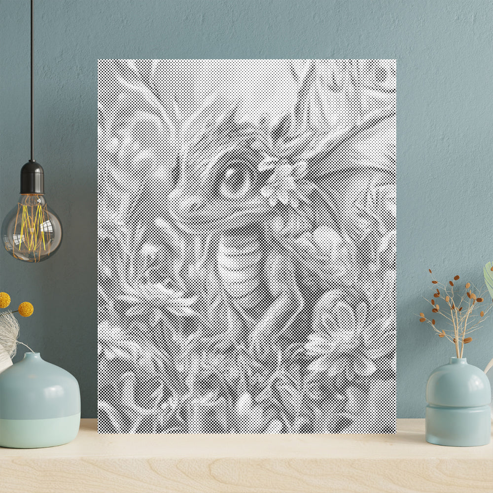 Colorful Dragon Amidst Blossoms - Pintura por puntos