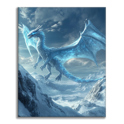 Dragón De Hielo Ártico En Vuelo - Pintar por Números