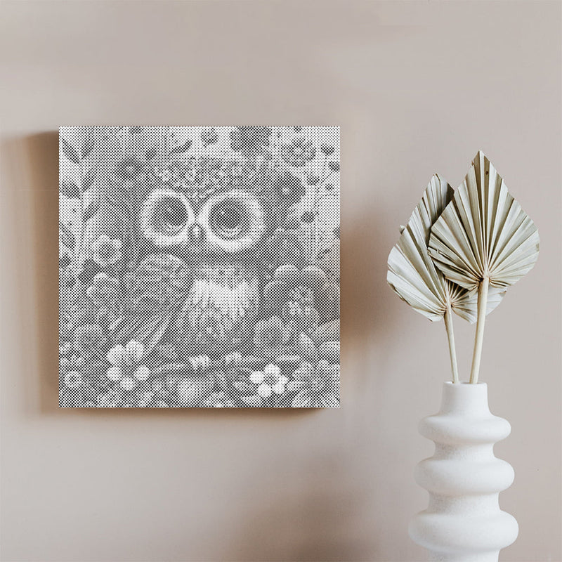 Soft and Cute Baby Owl - Pintura por puntos