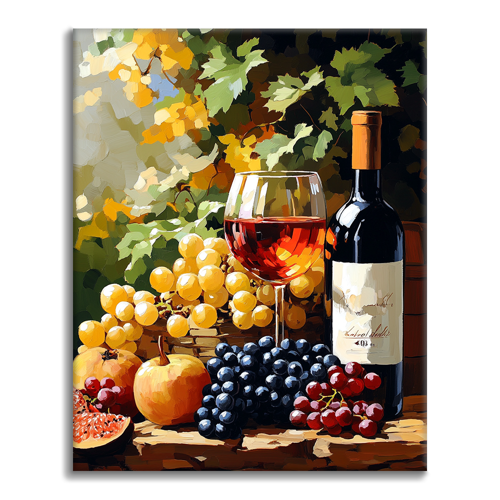 Vino Y Fruta En La Viña - Pintar por Números