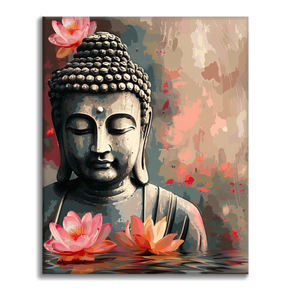 Buda Con Flor - Pintar por Números