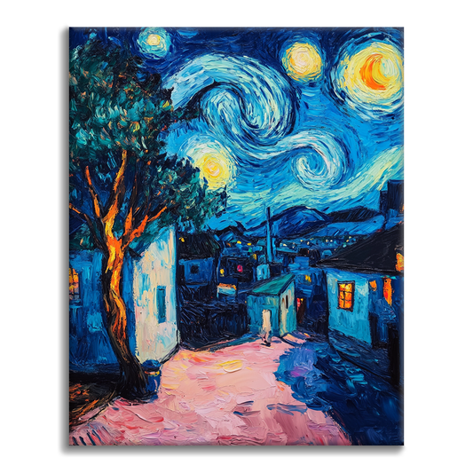 Un Pueblo Bajo Las Estrellas - Pintar por Números