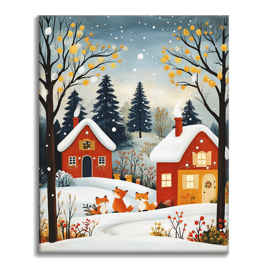 Zorros En Invierno - Pintar por Números