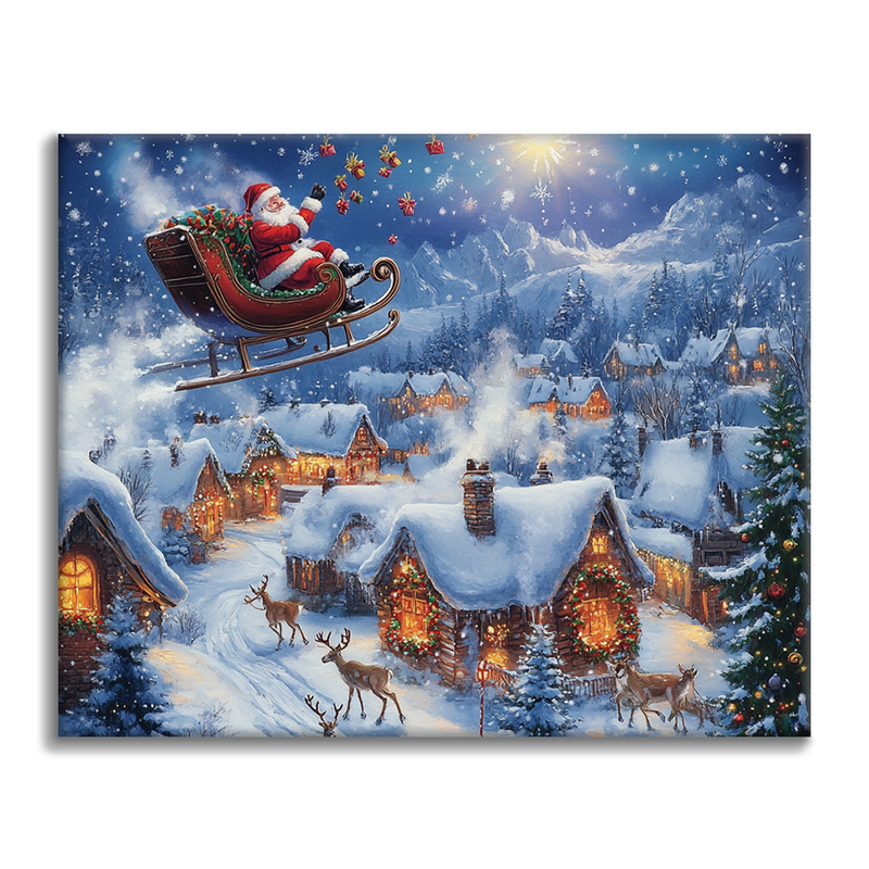 El Vuelo Invernal De Papá Noel - Pintar por Números