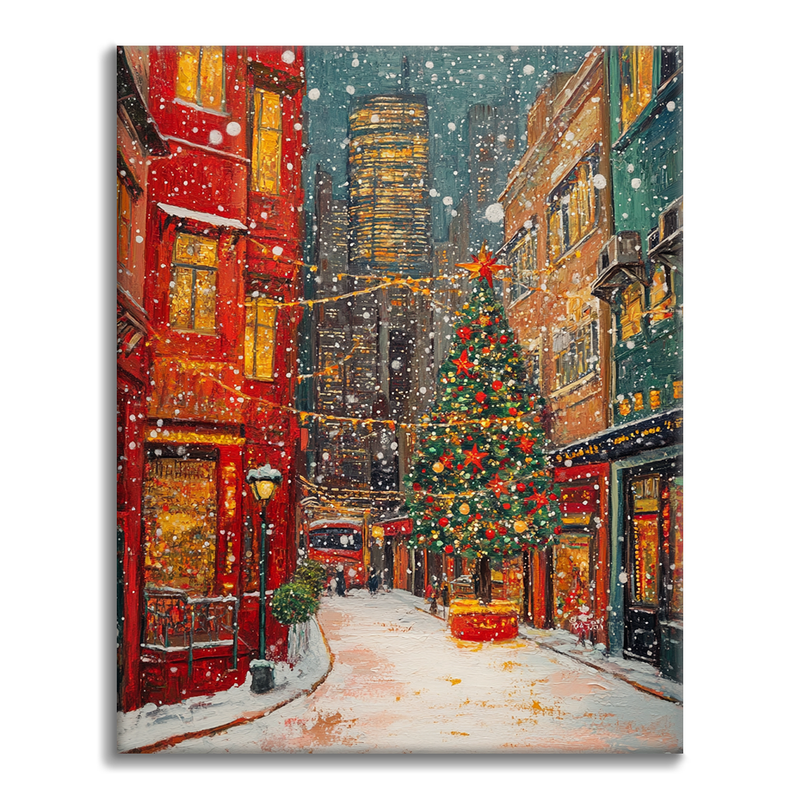 Pueblo Navideño - Pintar por Números