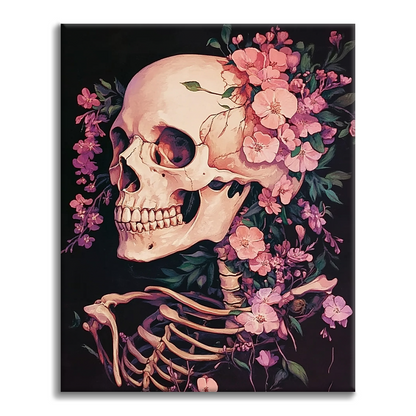 Calavera Floral - Pintar por Números