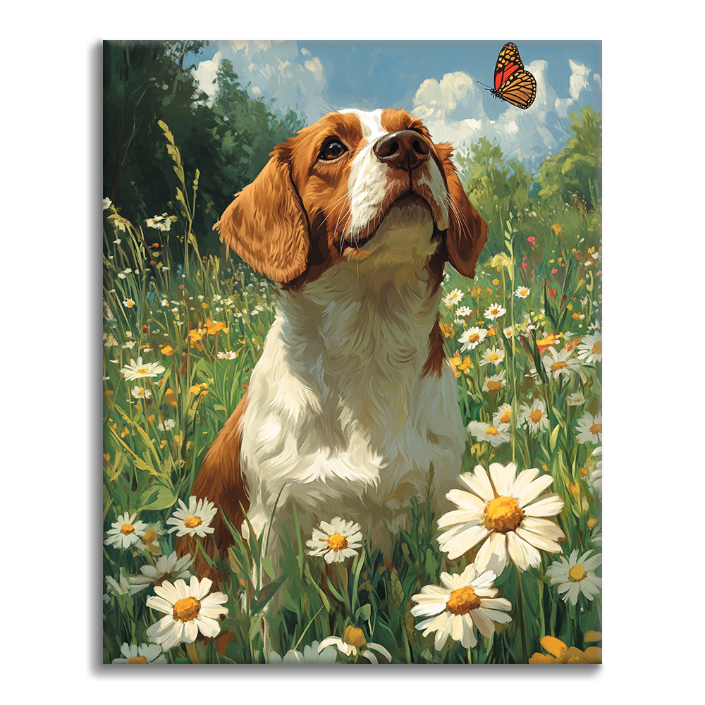 Perro Y Mariposa - Pintar por Números