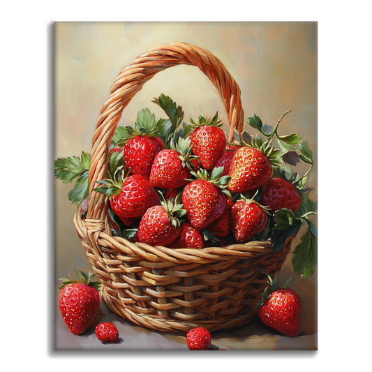 Cesta De Fresas Deliciosas - Pintar por Números