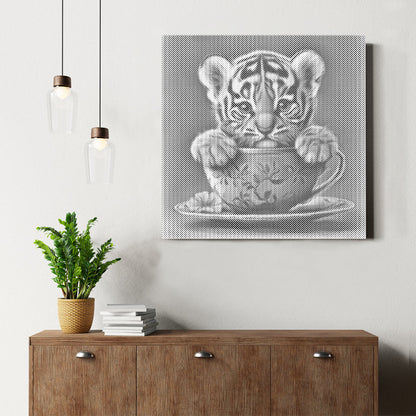 Adorable Tiger Cub - Pintura por puntos