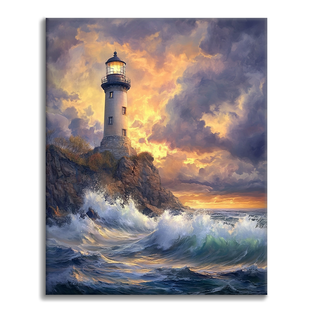 Faro Al Borde Del Océano - Pintar por Números