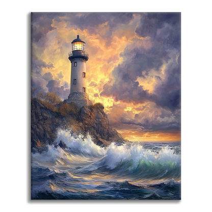 Faro Al Borde Del Océano - Pintar por Números